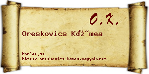 Oreskovics Kámea névjegykártya